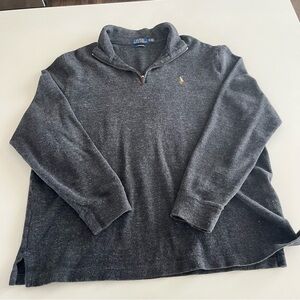 Polo Ralph Lauren Estate Rib 1/4 Zip Pullover Sweater Gray XL 100% Cotton